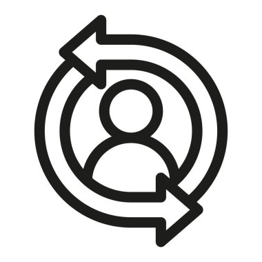 Account switch, person change icon. Exchange partner linear vector illustration