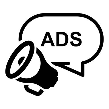 Reklam veya tanıtım simgesi. Pazarlama veya reklam konsepti vektör illüstrasyonu