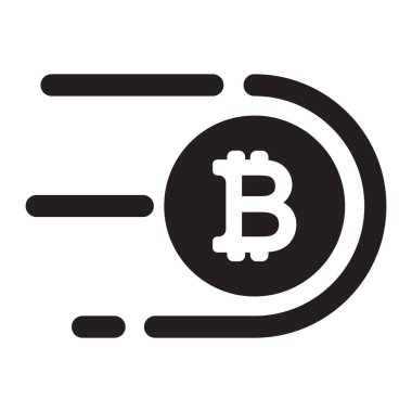 Bitcoin exchange and transfer icon. Send money, vector illustration