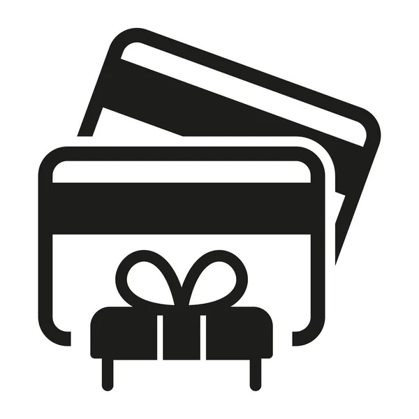 Bonus Card Icon Gift Credit Card Gift Box Vector Illustration — Stok Vektör