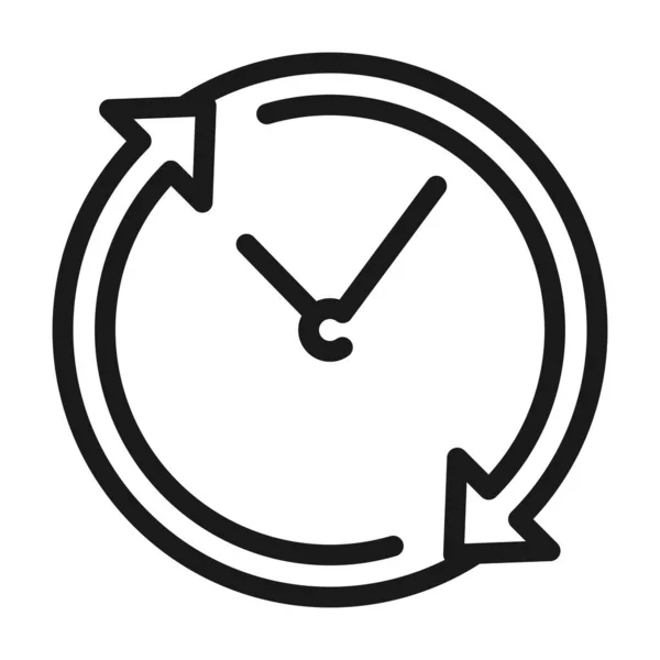 Actualizar Icono Contorno Tiempo Reloj Actualización Vector Ilustración — Vector de stock