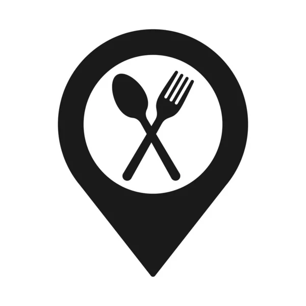 Restaurant Point Location Icon Restaurant Map Vector Illustration — Stockový vektor