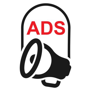 Reklam veya tanıtım simgesi. Pazarlama veya reklam konsepti vektör illüstrasyonu