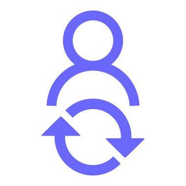 Account switch, person change icon. Exchange partner linear vector illustration