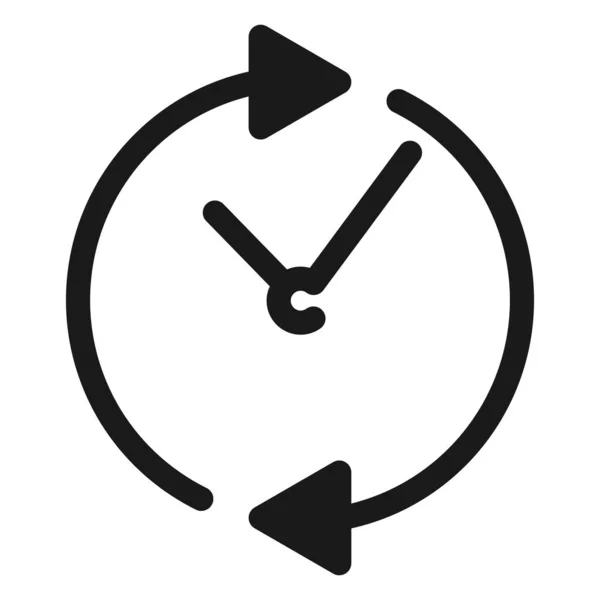 Actualizar Icono Contorno Tiempo Reloj Actualización Vector Ilustración — Vector de stock