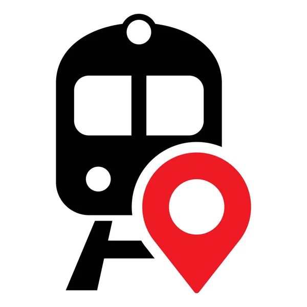 Σιδηροδρομικός Σταθμός Χάρτης Εικονίδιο Pointer Δείκτης Χάρτη Εικονογράφηση Διανύσματος Αμαξοστοιχίας — Διανυσματικό Αρχείο