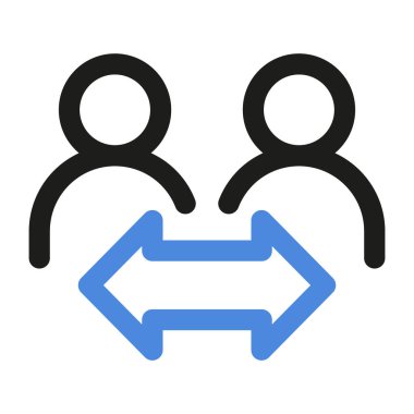 Account switch, person change icon. Exchange partner linear vector illustration