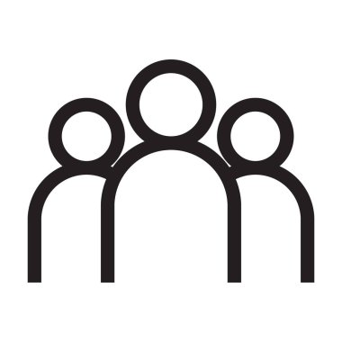 Grup İnsanları çizgi simgesi. Kişi veya Takım vektör illüstrasyonu