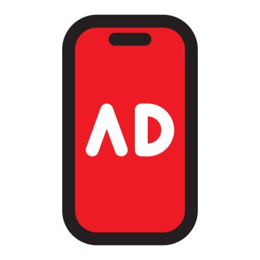 Mobil Pazarlama, Dijital Reklamlar simgesi. Sosyal medya pazarlama kavramı vektör illüstrasyonu