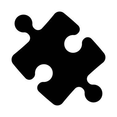 Bulmaca parçaları simgesi. Yapboz vektör illüstrasyonu