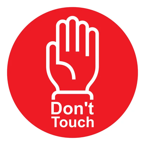 Nie Dotykaj Ikony Dłoni Stop Lub Zabronione Znak Wektor Ilustracji — Wektor stockowy