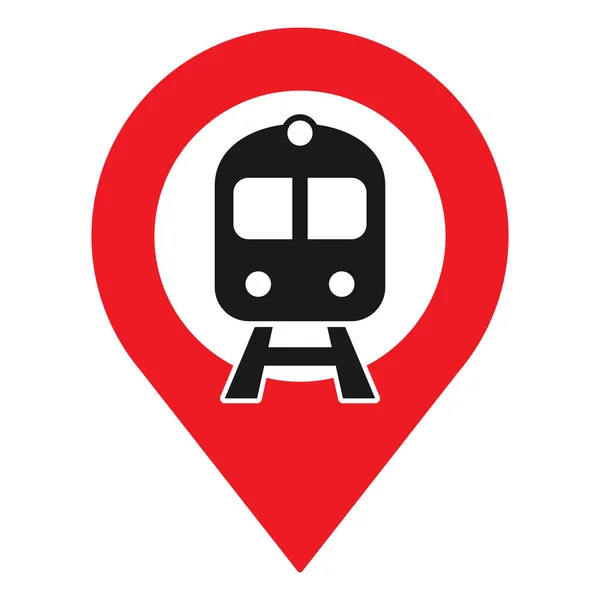 Σιδηροδρομικός Σταθμός Χάρτης Εικονίδιο Pointer Δείκτης Χάρτη Εικονογράφηση Διανύσματος Αμαξοστοιχίας — Διανυσματικό Αρχείο