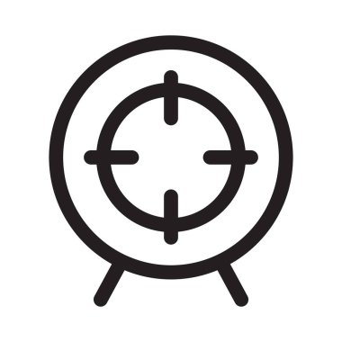 Pazarlama Hedefi simgesi. Dart hedef vektör çiziminde başarılı atış