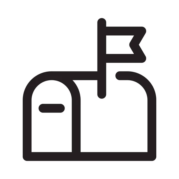 Ikona Řádku Poštovní Schránky Pošta Vektorová Ilustrace Osnovy Poštovní Schránky — Stockový vektor