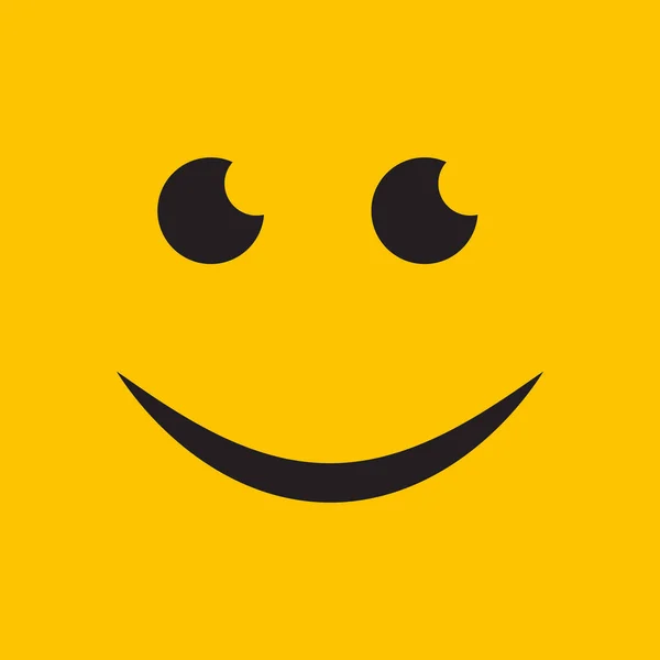 Smiling Emoticon Smile Logo Yellow Vector Illustration — Stock Vector