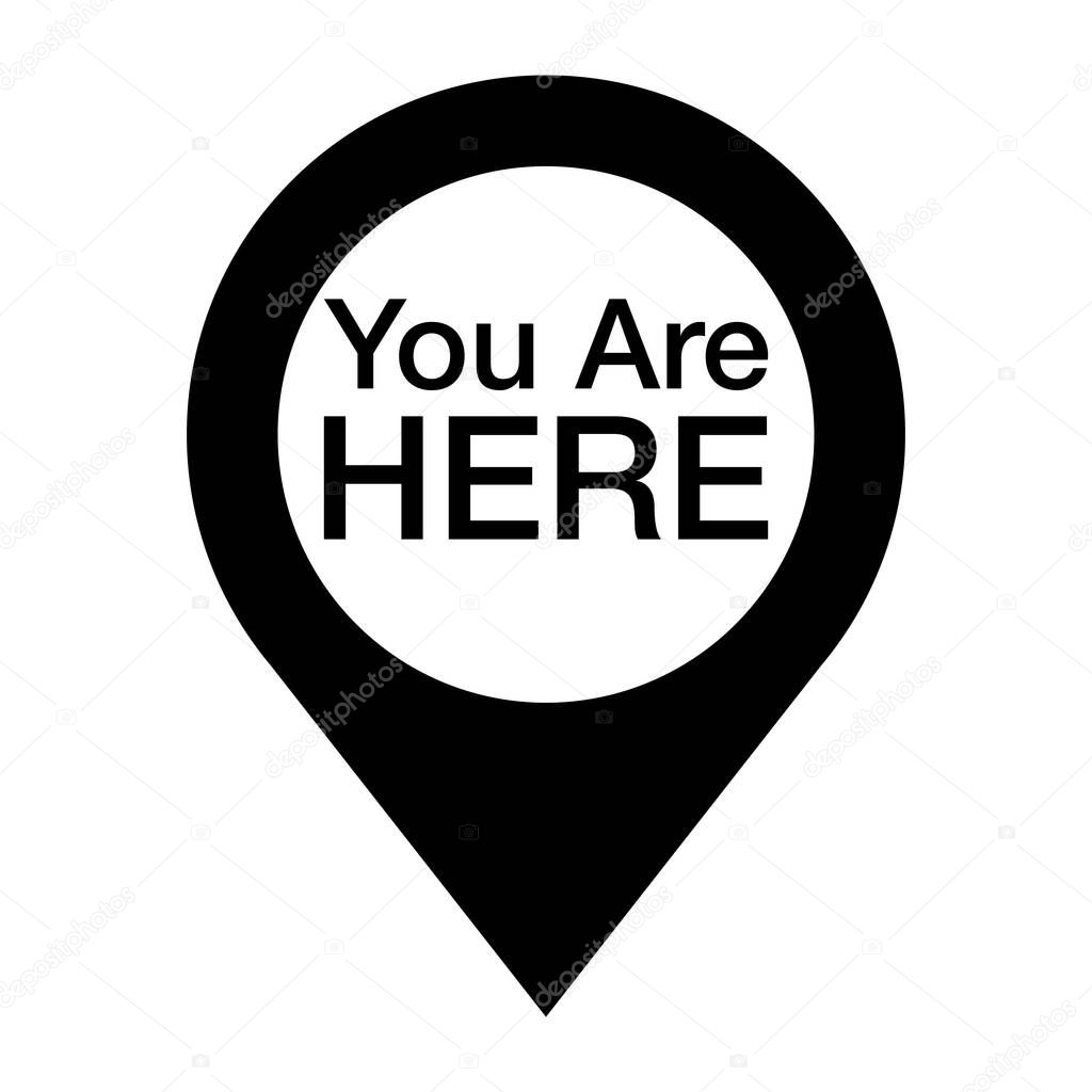You Are Here Location logo. Marker location you are here Vector illustration.