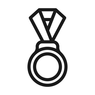 Şampiyon madalya çizgisi ikonu. Onur madalyası illüstrasyonu