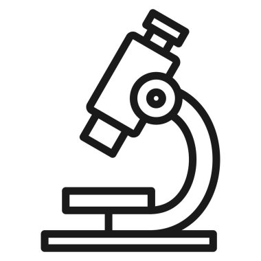 Laboratuvar mikroskop çizgisi simgesi. Laboratuar Kavram Vektörü illüstrasyonu