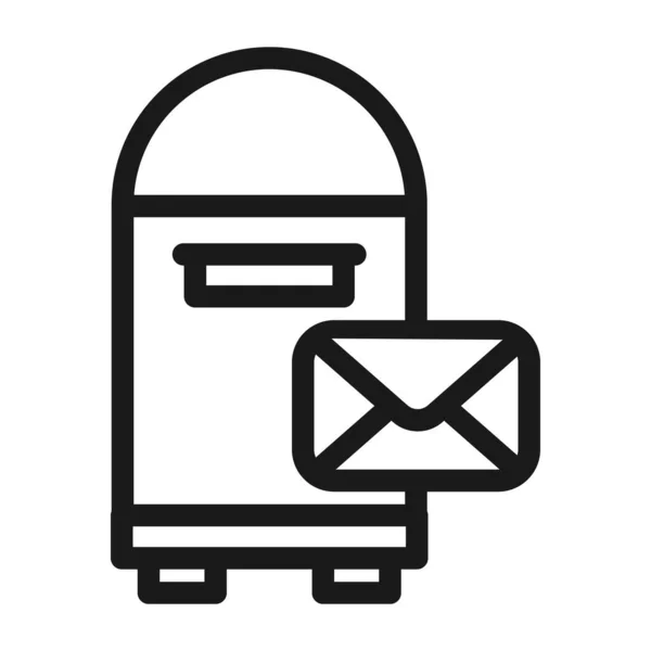 Post Box Letter Box Icon Mailbox Line Vector Illustration — Stock Vector