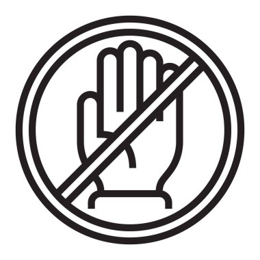 El simgesine dokunma. Durdur ya da yasakla işaretli vektör çizimi