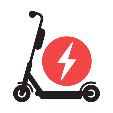 Elektrikli scooter ikonu. Eko Taşıyıcı Vektörü illüstrasyonu.