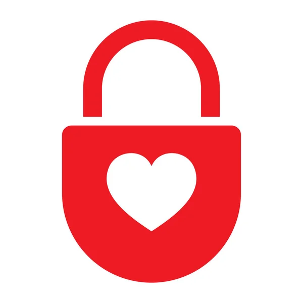 Heart Lock Icon Locked Heart Shape Lock Vector Illustration — Stock Vector