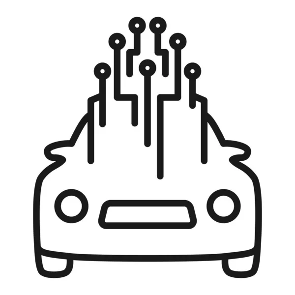 Умная Машина Значок Интеллектуального Автомобиля Автомобильное Управление Векторная Иллюстрация — стоковый вектор