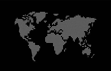 Genel sembol, noktalı dünya haritası taşıyıcı