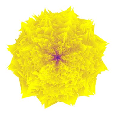 Beyaz arkaplandaki sarı çiçeğin üst görüntüsü. vektör illüstrasyonu