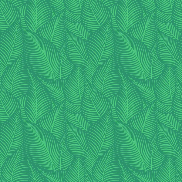 Зелене Листя Безшовний Візерунок Векторний Фон — стоковий вектор