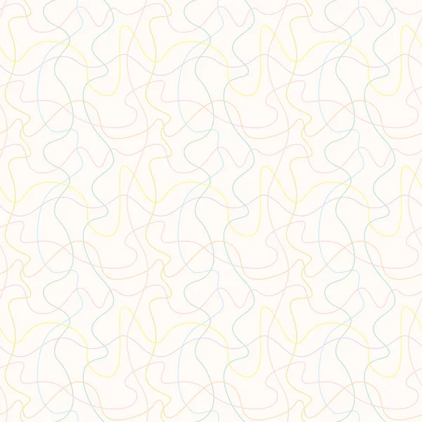 Абстрактний Безшовний Візерунок Різнокольорових Хвилястих Смуг Стильні Заплутані Лінії Векторний — стоковий вектор
