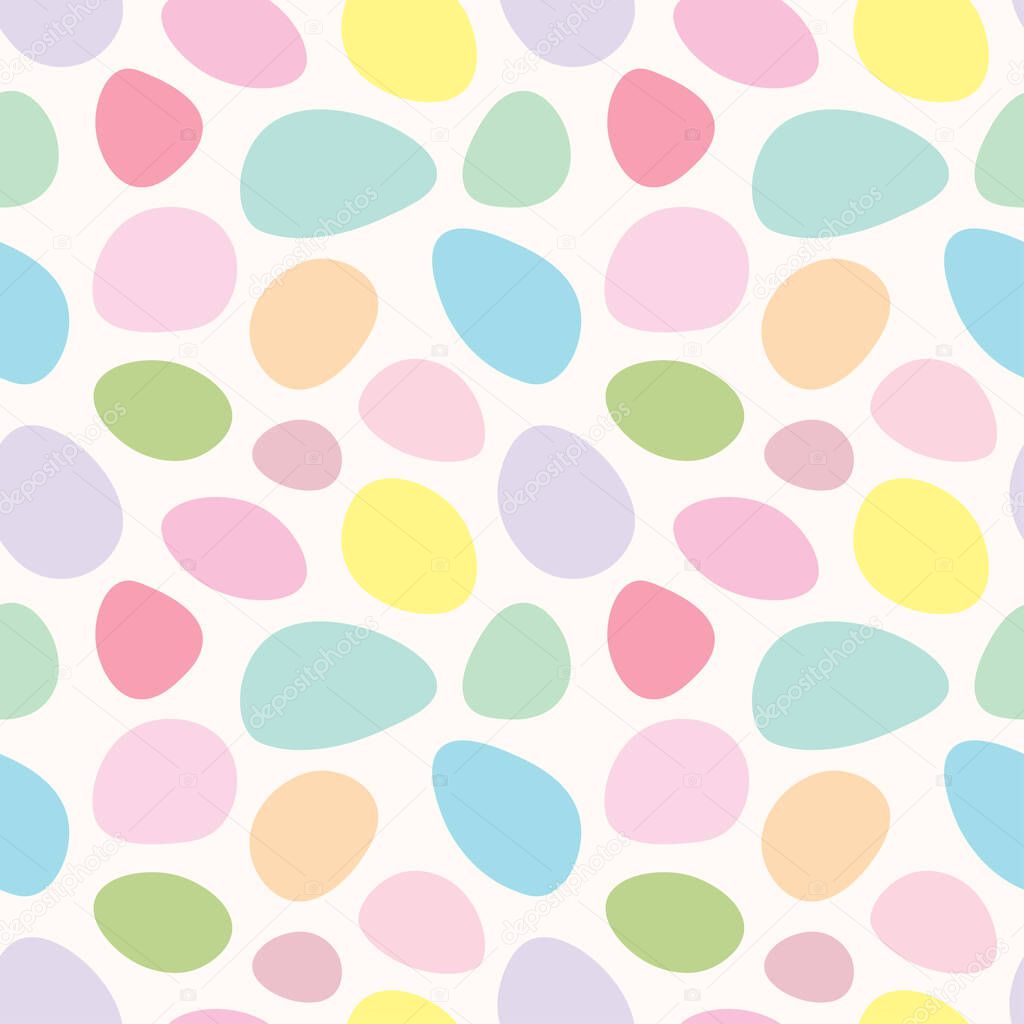 Abstract seamless pattern of colorful irregular circles, Vector pattern for bedsheet and pillow cover
