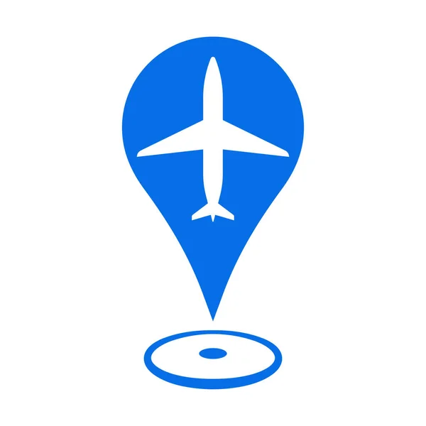 Airport Map Location Marker Icon Web Mobile Airplane Location Marker — Stockvektor