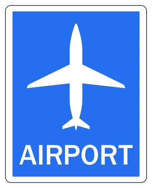 Airport Sign Airplane Blue Road Sign Vector — Stok Vektör