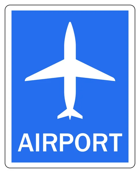 Airport Sign Airplane Blue Road Sign Vector — Stock vektor