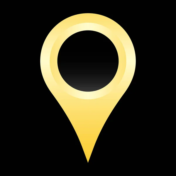 Gold Location Map Marker Icon Elegance Luxury Place Vector — Stok Vektör