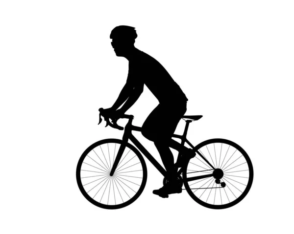 Male Cyclist Riding Road Bike Vector — Stock Vector