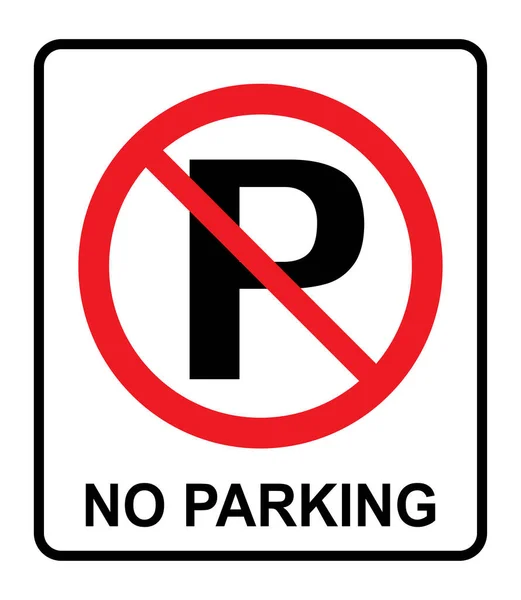 Brak Znaku Parkingowego Brak Tabliczki Parkingowej Wektor — Wektor stockowy