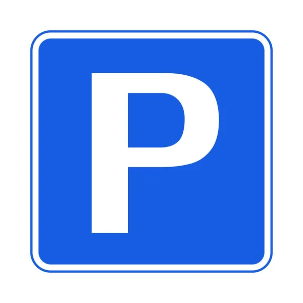 Знак Паркування Знак Синього Паркування Ізольований Білому Фоні Вектор — стоковий вектор