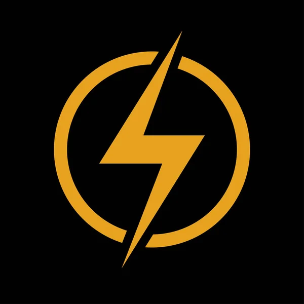 Electricity Icon Lightning Bolt Circle Electric Power Logo Design Vector — Stock Vector