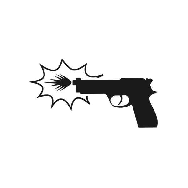 Silah Atışı Vektör Simgesi Ateş Eden Silah Piktogramı Vektör — Stok Vektör