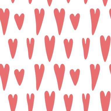 Kusursuz vektör kalp deseni. Sevgililer günü ambalajı için hassas pembe renkte basit desen, tekstil.