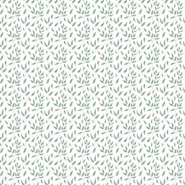 Нежный Векторный Цветочный Узор Фон Зелеными Листьями Ветвями Текстиля Оберточная — стоковый вектор