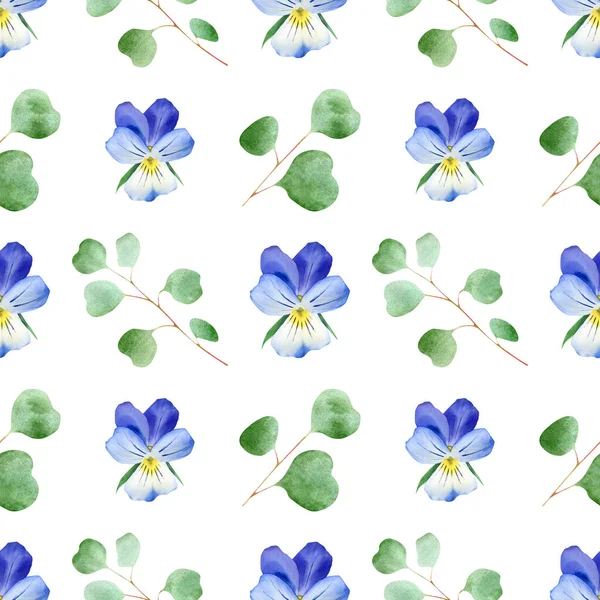 Безшовні Місіонери Квітка Евкаліпт Листя Візерунок Квітковий Фон Текстилю Весняні — стокове фото