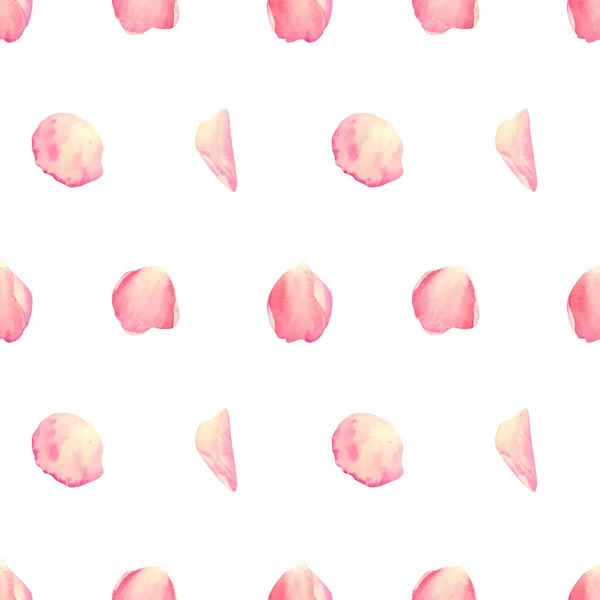 Modello Petali Rosa Senza Cuciture Acquerello Sfondo Floreale Con Rosa — Foto Stock