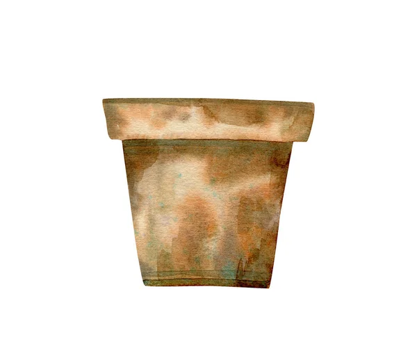 Illustration Pot Aquarelle Pot Fleurs Céramique Illustration Poterie Jardinage Décor — Photo