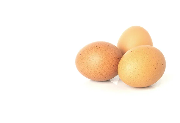 Fresh Eggs Isolated White Background Chicken Eggs Rich Protein Vitamins — Fotografia de Stock