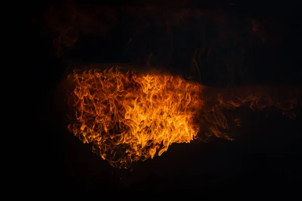Ateş Alevleri Mükemmel Ateş Parçacıkları Közler Siyah Arka Planda Ateş — Stok fotoğraf