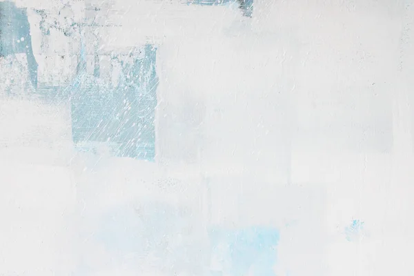 Contexte Artistique Abstrait Huile Sur Toile Texture Bleue Blanche Fragment — Photo