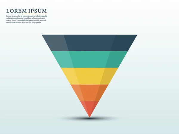 Satış hunisi, üçgen şeması veya piramit diyagramının aşamalarına sahip ticari bilgi grafikleri